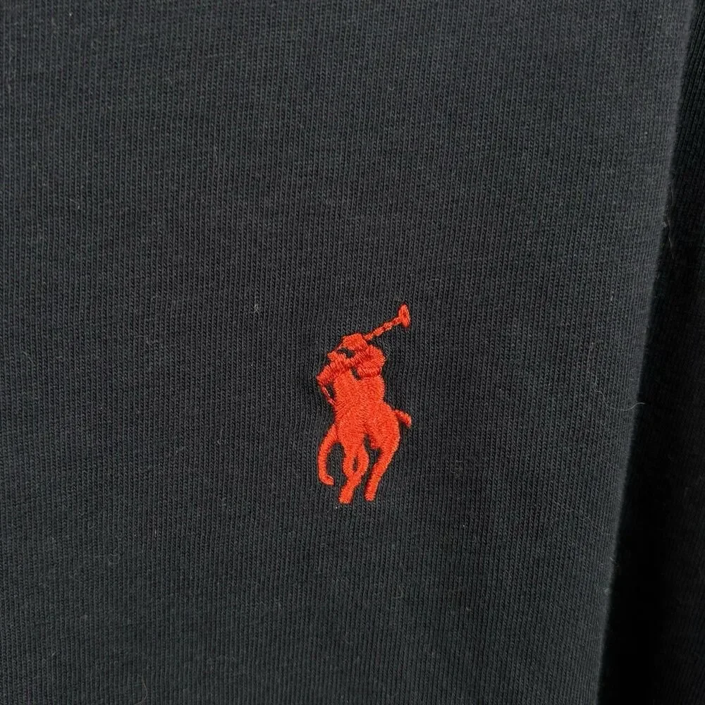 Polo Ralph Lauren, long sleeved men’s Medium pullover shirt navy cotton pony